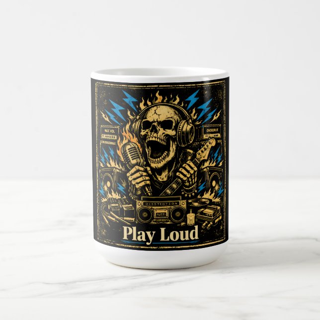 Play Loud – Volume Up Music Rebellion Kaffeetasse (Mittel)