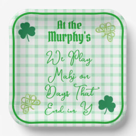 Play Mahjong Days End Y Watercolor Shamrocks Pappteller