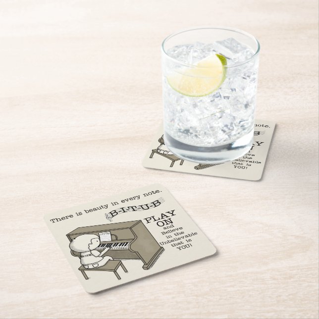 Play on rechteckiger pappuntersetzer (Vor Ort)