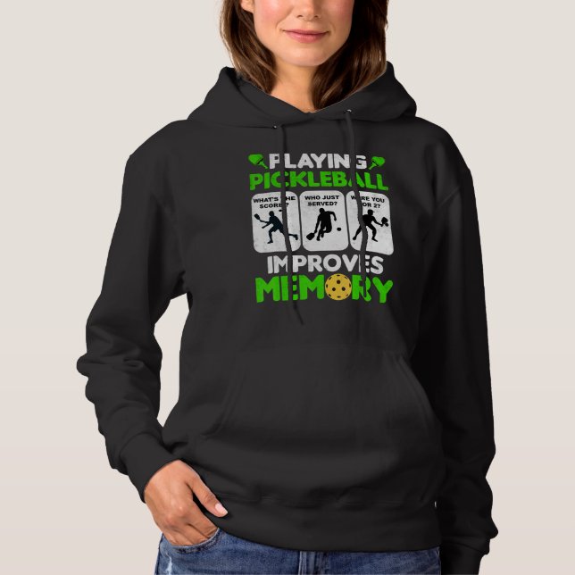 Play Pickleball Improves Memory Paddleball Mens Wo Hoodie (Vorderseite)
