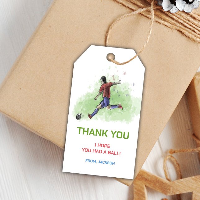 Play Soccer Birthday Gift Tags Geschenkanhänger (Play Soccer Birthday Gift Tags)
