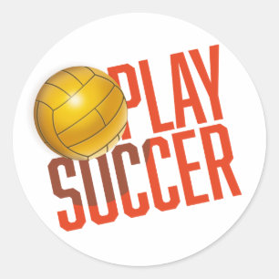Play Soccer Throw Kissen Runder Aufkleber