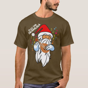 Play the Yulekele Cute Santa Playing the Ukulele C T-Shirt