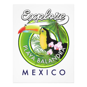 Playa Balandra Mexico Retro-Logo Fotodruck