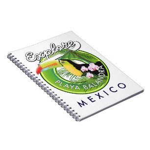 Playa Balandra Mexiko Retro-Logo Notizblock