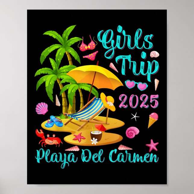 Playa Del Carmen Beach Mexico Summer Girls Trip 20 Poster (Vorne)