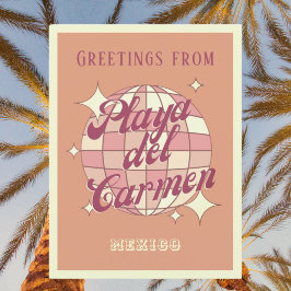Playa del Carmen Mexico Retro Vintage Postkarte