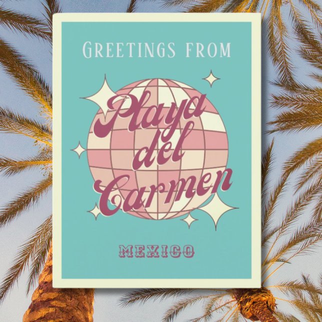 Playa del Carmen Mexico Retro Vintage Postkarte (Von Creator hochgeladen)