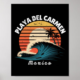 Playa Del Carmen Mexiko Frauen Männer Surfboarding Poster