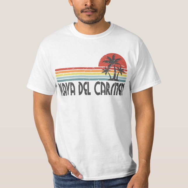Playa del Carmen Mexiko - Mexikanischer Retro-Stra T-Shirt (Vorderseite)