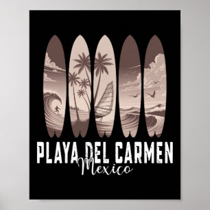 Playa Del Carmen Mexiko Surfboard Männer Frauen Su Poster