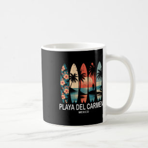 Playa Del Carmen Mexiko Surfboard Surfen Retro _1 Kaffeetasse
