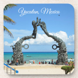 Playa del Carmen Statue am Strand Souvenir Getränkeuntersetzer