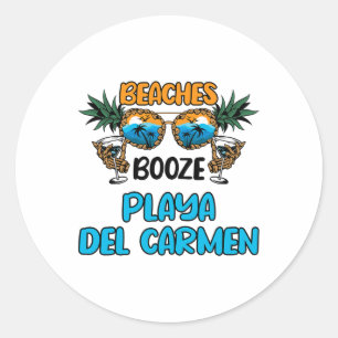 Playa del Carmen Strände Booze Mexiko Urlaub Mat Runder Aufkleber