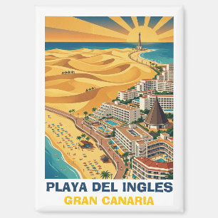 Playa del Ingles Maspalomas Gran Canaria Vintage  Magnet