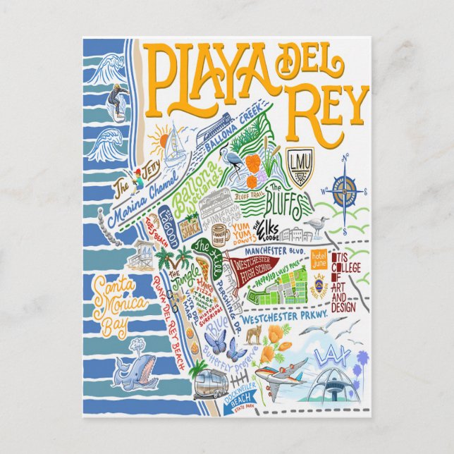 PLAYA DEL REY CARTE ILLUSTRÉE (Devant)