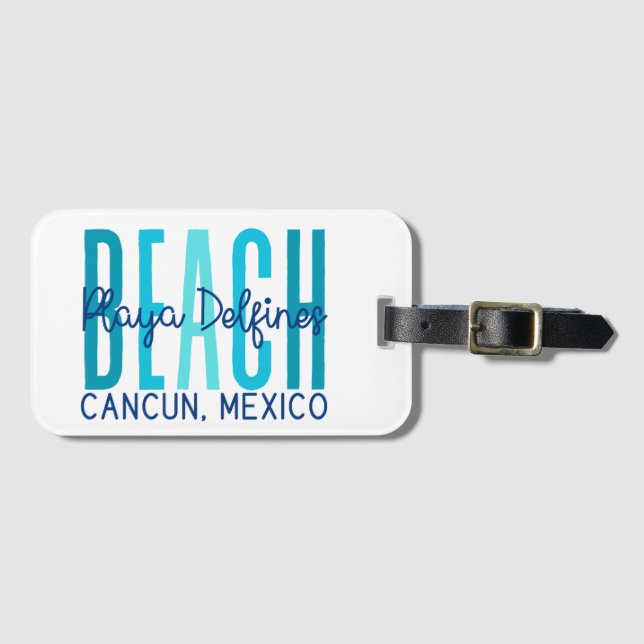 Playa Delfine Cancun Mexiko (Ozean) Gepäckanhänger (Vorderseite (Horizontal))
