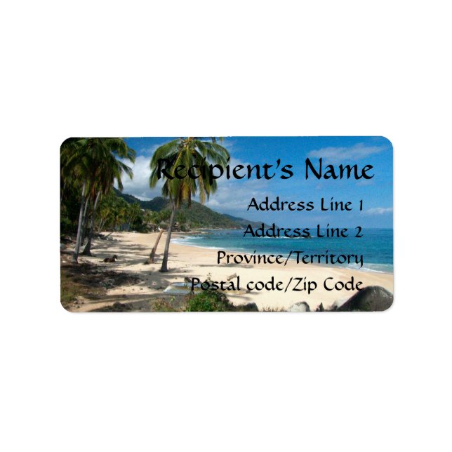 Playa Los Caballos Blue Adressaufkleber (Vorne)