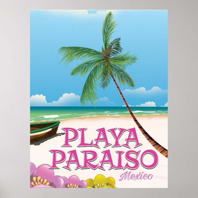 Playa Paraiso Mexico Beach Poster (Vorne)