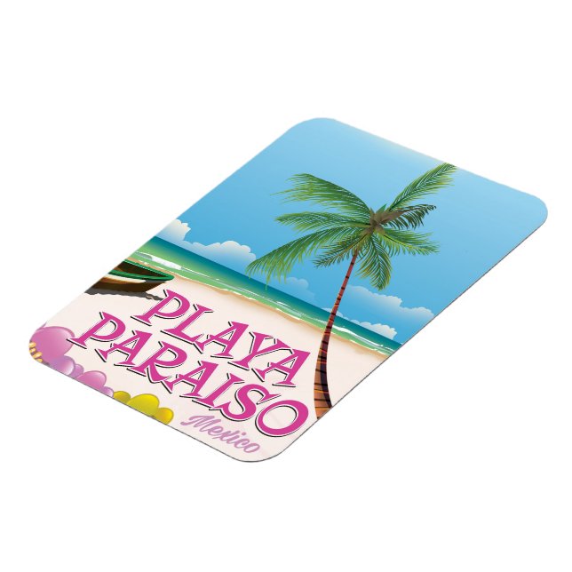 Playa Paraiso Mexico Beach Poster Magnet (Linke Seite)