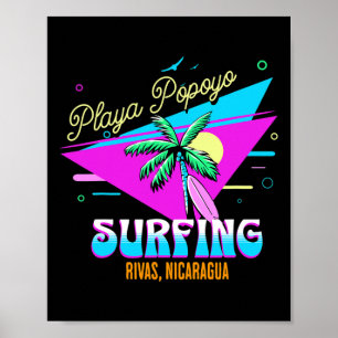 Playa Popoyo Rivas Nicaragua Karte Artesanía Craft Poster