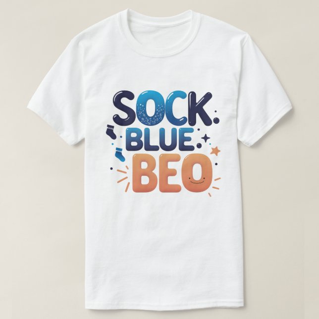 Playa SOCK BLUE BED Moderne Typografie T-Shirt (Design vorne)