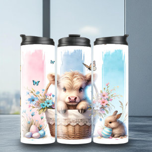 Playable Oaster Brushstroke Highland Cow Tumbler Thermosbecher