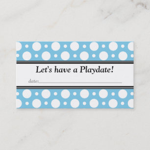 Playdate mit Date Blue Polka Dots Business Cards Telefonnummerkarte