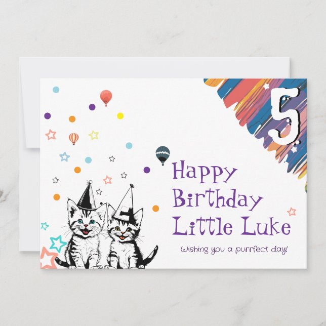 Playday Cats Carte de voeux d'anniversaire pour en (Devant)