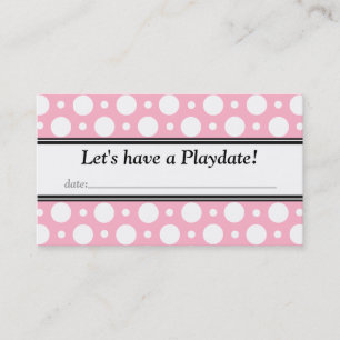 Playdon mit Date Pink Polka Dots Business Cards Telefonnummerkarte