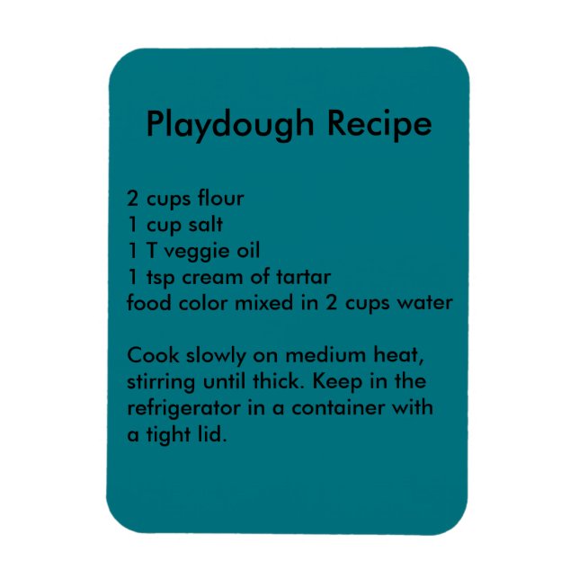 Playdough Recipe Magnet (Vertikal)