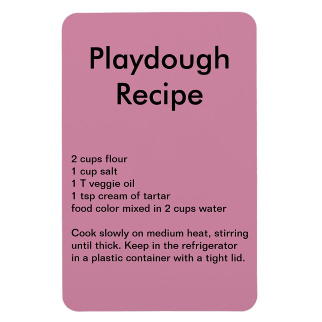 Playdough Recipe Magnet (Vertikal)