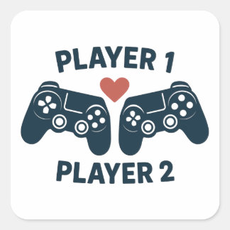 Player 1 Player 2 Paar Gamer Aufkleber