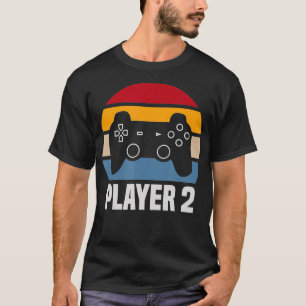 Player 1 Player 2 Video Gamer mit zwei Videospiele T-Shirt