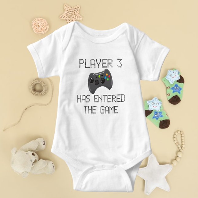 Player 3 hat den Game Gamer Spaß betreten Baby Strampler (Von Creator hochgeladen)