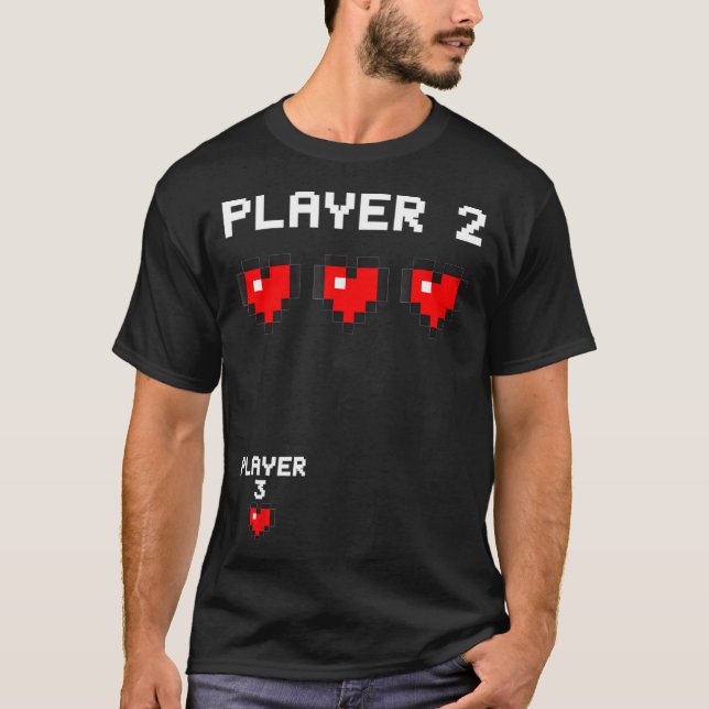 Player 3 T Video Game Pregnancy Announcing Game T-Shirt (Vorderseite)