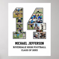 Player Number 14 Senior Sports Team Foto Collage
