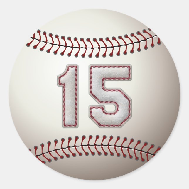Player Number 15 - Coole Baseball-Sticks Runder Aufkleber (Vorderseite)