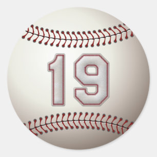 Player Number 19 - Coole Baseball-Sticks Runder Aufkleber