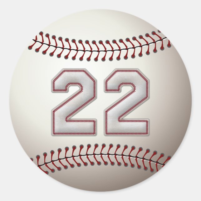 Player Number 22 - Coole Baseball-Sticks Runder Aufkleber (Vorderseite)