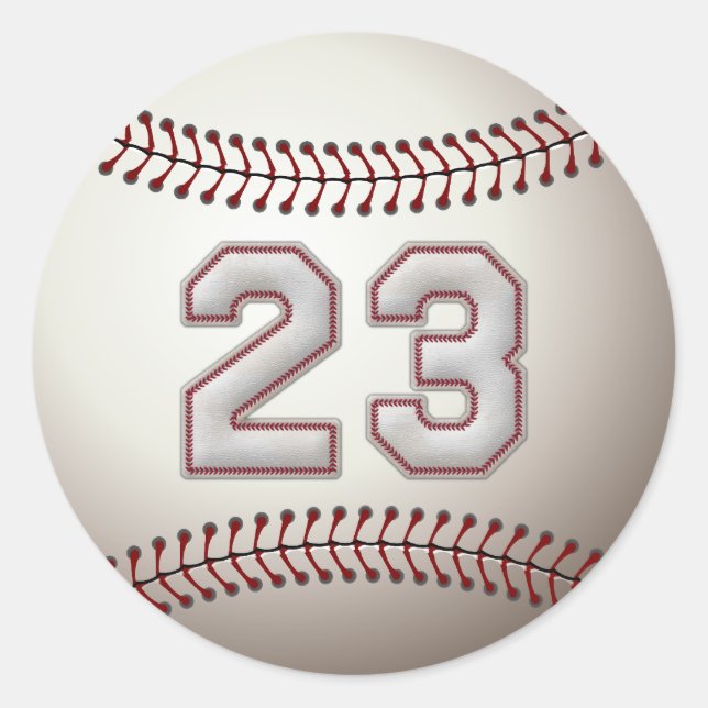 Player Number 23 - Coole Baseball-Sticks Runder Aufkleber (Vorderseite)