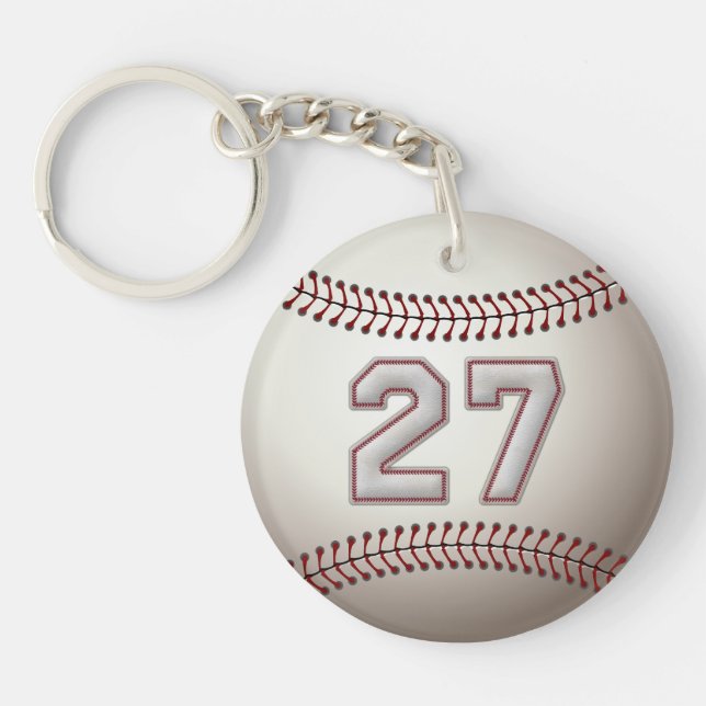 Player Number 27 - Coole Baseball-Sticks Schlüsselanhänger (Vorderseite)