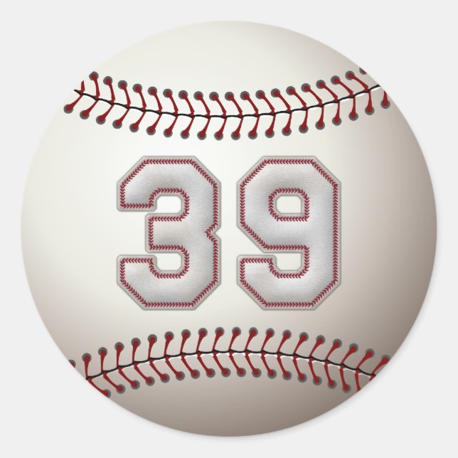 Player Number 39 - Coole Baseball-Sticks Runder Aufkleber (Vorderseite)