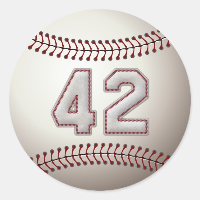 Player Number 42 - Coole Baseball-Sticks Runder Aufkleber (Vorderseite)