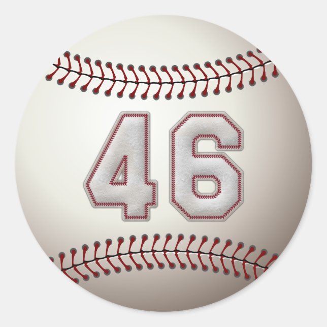 Player Number 46 - Coole Baseball-Sticks Runder Aufkleber (Vorderseite)