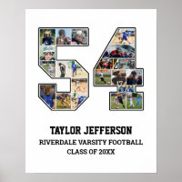 Player Number 54 Senior Sports Team Foto Collage