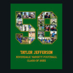 Player Number 58 Senior Sports Team Foto Collage Poster<br><div class="desc">Personalisierte Foto Collage für Spieler Nummer 58. Dieses individuell gestaltbare Foto-Geschenk eignet sich hervorragend für Senioren, Sportveranstaltungen oder Geburtstagsgeschenke für Ihren Sportler. Es ist eine großartige Möglichkeit, wertvolle Momente und Erinnerungen aus ihren Sportspielen zu zeigen. Das Poster verfügt über eine Collage von Fotos und kann mit Namen, Schulmannschaften, Klassenjahr oder...</div>
