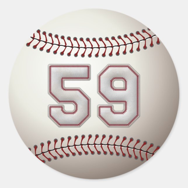 Player Number 59 - Coole Baseball-Sticks Runder Aufkleber (Vorderseite)