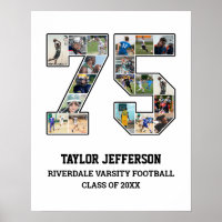 Player Number 75 Senior Sports Team Foto Collage