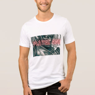 Player One Oni Samurai Retro Gaming Muskel Manga E Tri-Blend Shirt